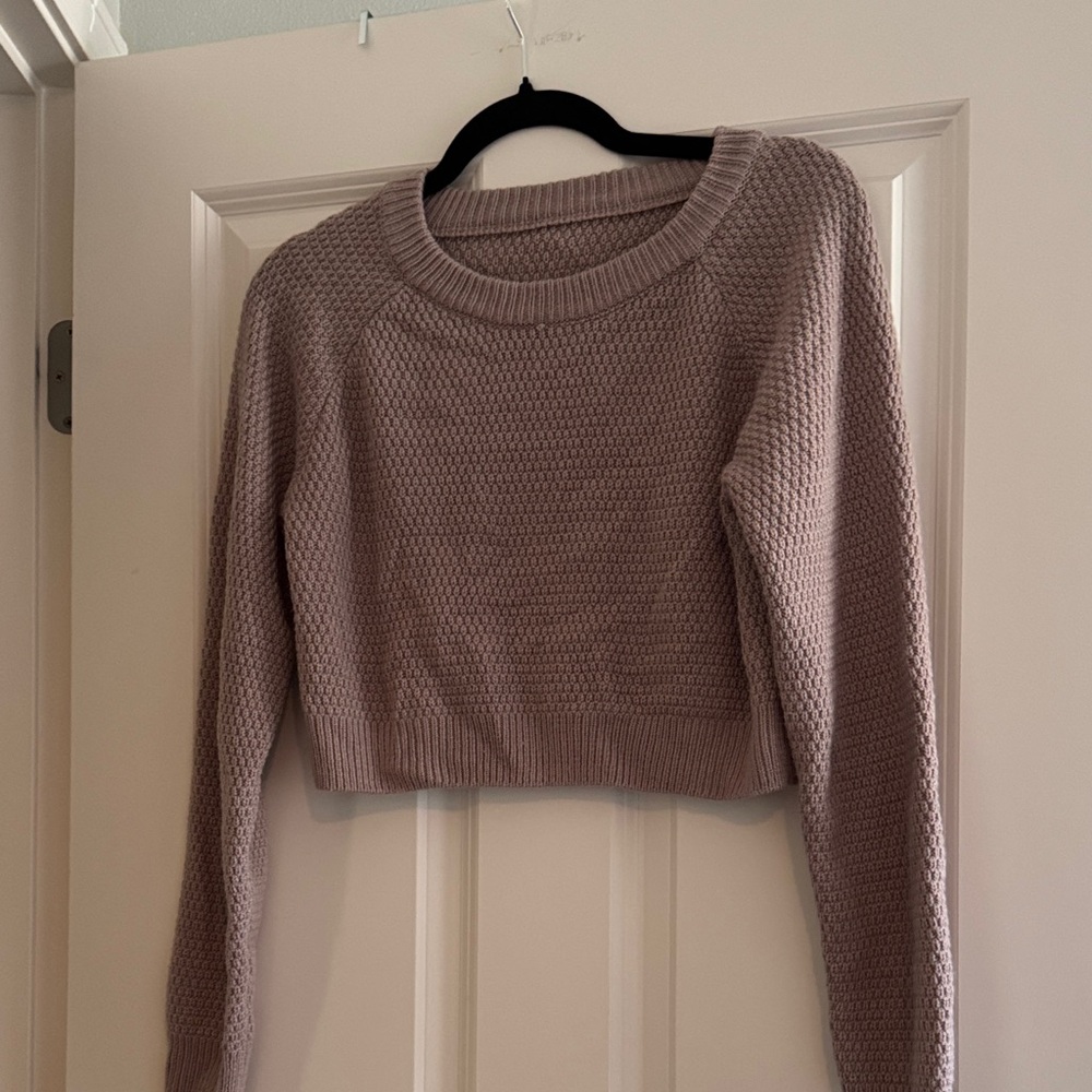 Textured Knit Cropped Sweater